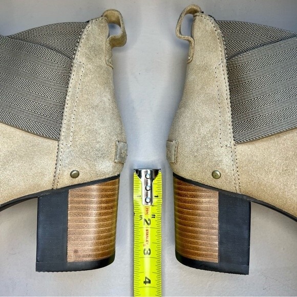 Sorel Addington Chelsea Tan Suede Pull On Boho Ankle Boot Stacked Heel Women 8.5 - Picture 9 of 13